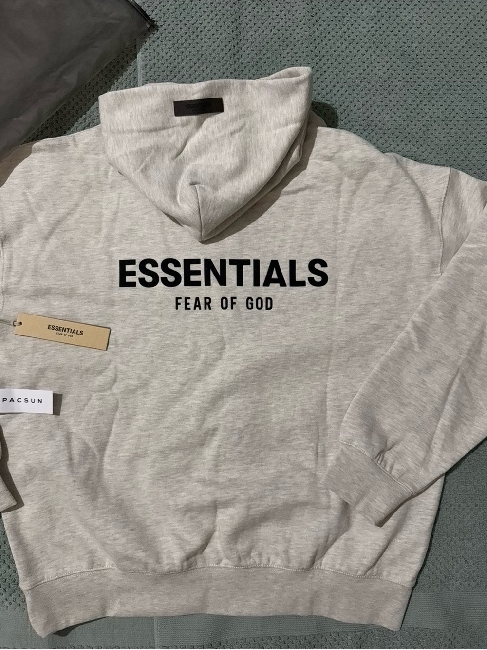 Fear of God ESSENTIALS Hoodie - Light oatmeal with Black Logo